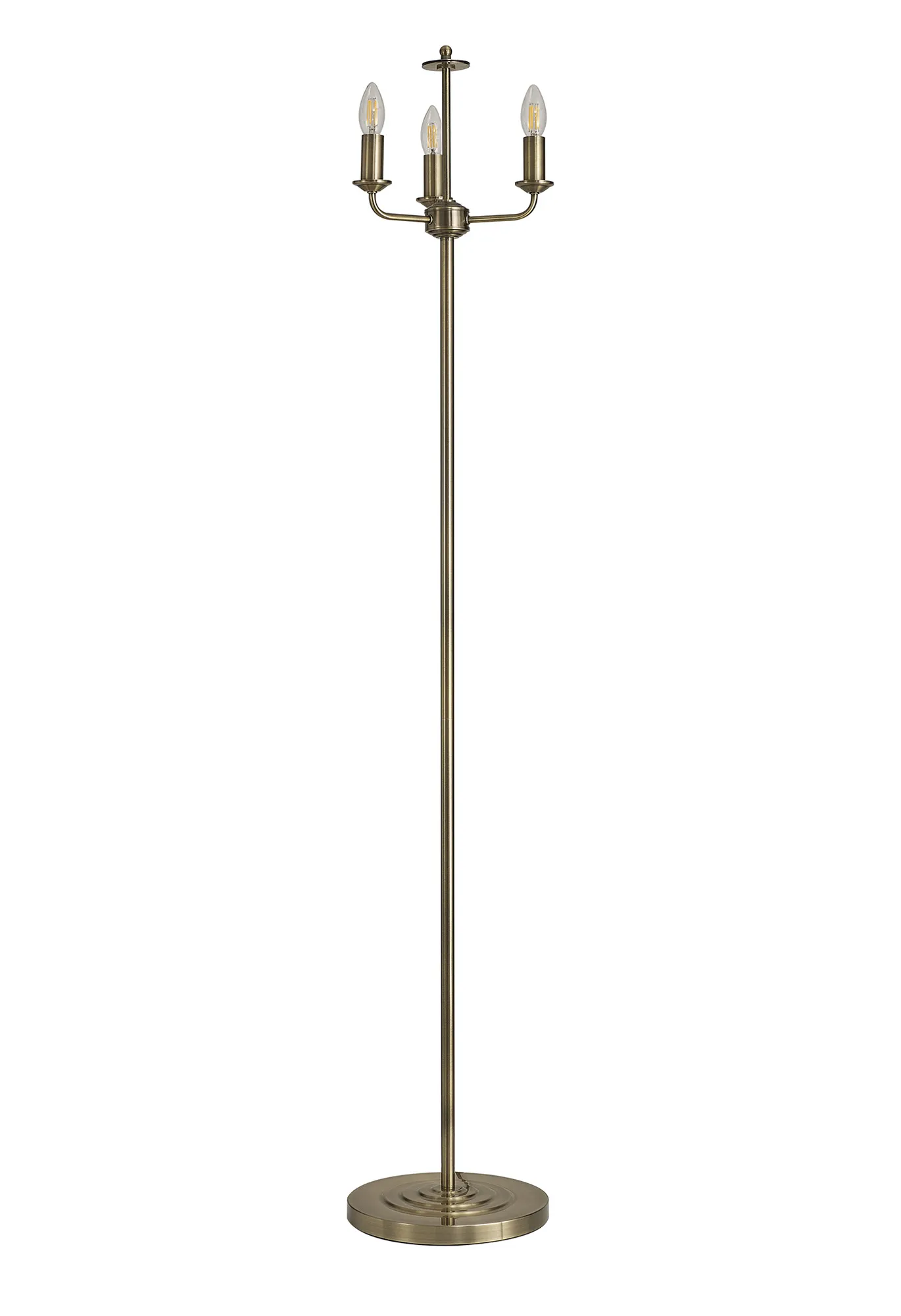 Banyan 45cm 3 Light Floor Lamp Antique Brass, Grey DK0902  Deco Banyan AB GR